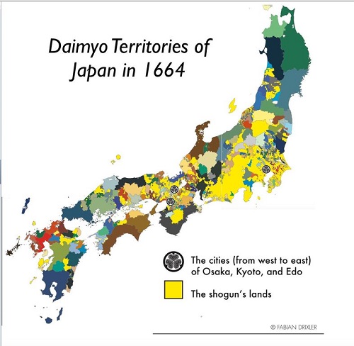 江戸時代の大名領地図